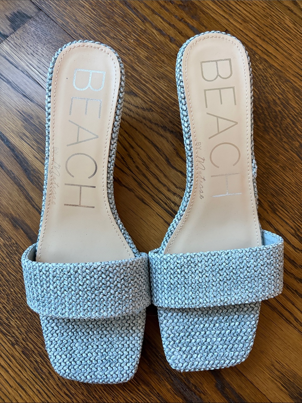 BEACH by Matisse Light Blue Woven Slide Sandals